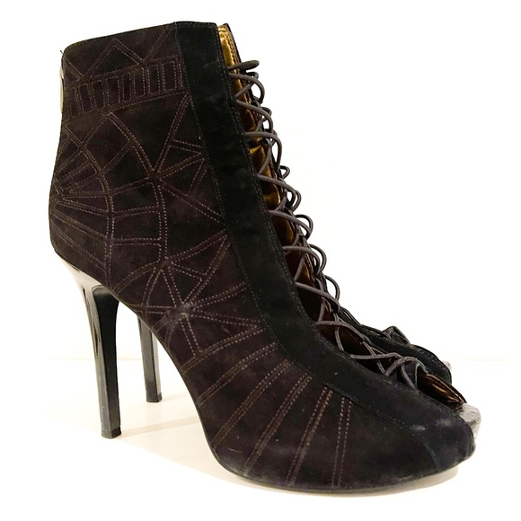 Sam Edelman Queenie Bootie Open-toe Corset Suede shoes heels US Women 9.5 - Picture 12 of 16